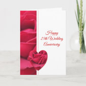 Roos Hart Persoonlijk 25-jarig Huwelijksjubileum Kaart (Voorkant)