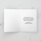 Roos Hart Persoonlijk 25-jarig Huwelijksjubileum Kaart (Binnen)