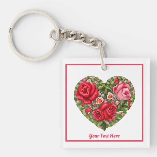  Roos hart Sleutelhanger (voorkant)