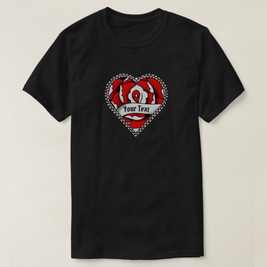 Roos hart Tattoo - Creëer T-shirt (Design voorkant)