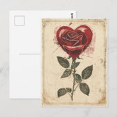 Roos hart  Valentijnsdag Briefkaart (Voorkant / Achterkant)