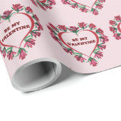 Roos Hart Valentijnsdag Cadeaupapier (Rol Hoek)