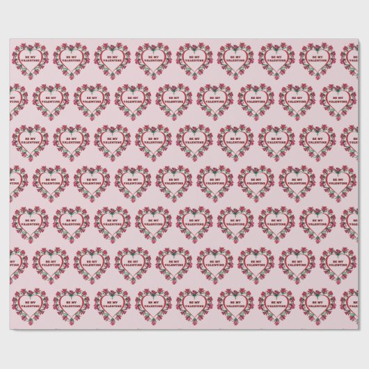 Roos Hart Valentijnsdag Cadeaupapier (Vlak)