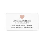 Roos hart van liefde vrouw & man namen etiket (Voorkant)