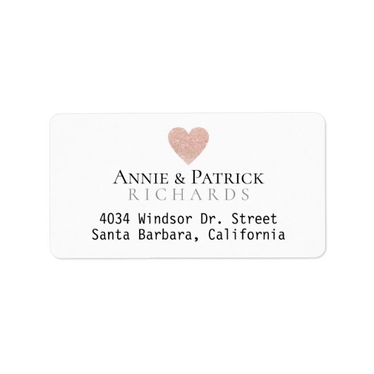 Roos hart van liefde vrouw & man namen etiket (Voorkant)