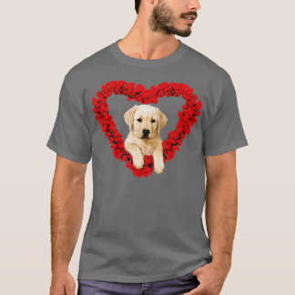 Roos Hart Yellow Lab Puppy Valentijnsdag Cute T-shirt