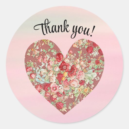   Roos Hartelijk dank Ronde Sticker (Voorkant)