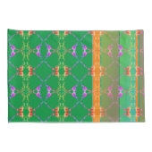 Roos Harten Abrikozen en Groene Pillowcase Kussensloop (Achterkant-Rechts)