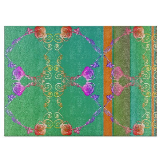 Roos Harten Abrikozen en Groene Snijraad Snijplank (Voorkant)