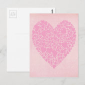 Roos harten briefkaart (Voorkant / Achterkant)