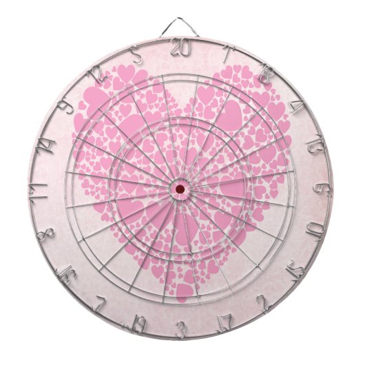 Roos harten dartbord (Voorkant)