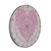 Roos harten dartbord (Voorkant Links)