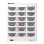 roos harten handgemaakt met liefde monogram vierka etiket (Full Sheet)