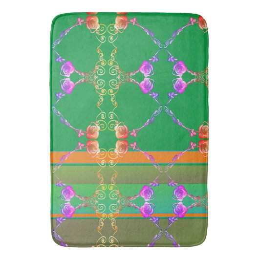 Roos Harten op abrikozen en groene badmat (Voorkant Verticaal)