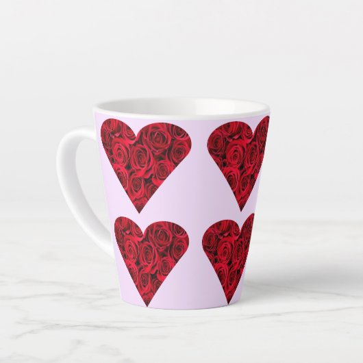 Roos Harten op roze latte Mok (Linkerhoek)