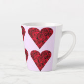 Roos Harten op roze latte Mok (Rechts)