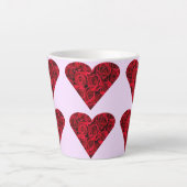 Roos Harten op roze latte Mok (Voorkant)