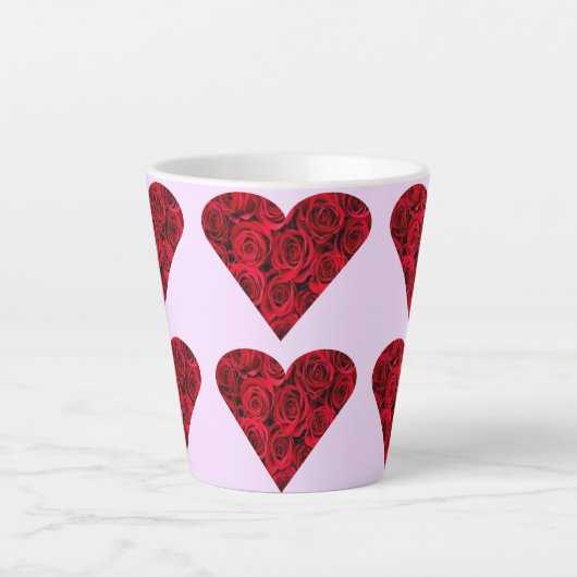 Roos Harten op roze latte Mok (Voorkant)