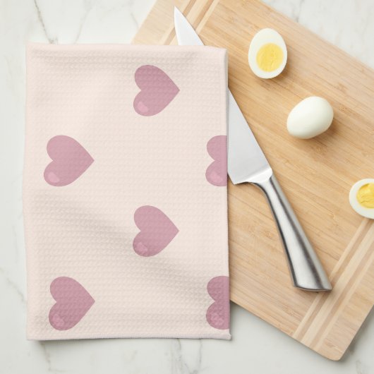 Roos harten theedoek (Quarter Fold)