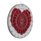 Roos hartvorm dartbord (Voorkant Links)