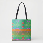 Roos Heart Abriot blauwgroen en Moss Tote Bag (Voorkant)