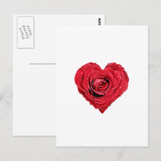 Roos Heart Briefkaart (Voorkant / Achterkant)