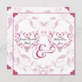 Roos Heart Floral Weddenschap Kaart (Voorkant / Achterkant)