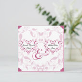 Roos Heart Floral Weddenschap Kaart (Staand voorkant)