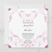 Roos Heart Floral Weddenschap Kaart (Achterkant)