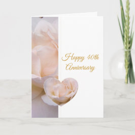 Roos Heart gepersonaliseerd 40th Wedding Jubileum Kaart