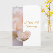 Roos Heart gepersonaliseerd 40th Wedding Jubileum Kaart (Gele Bloem)