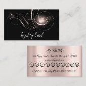 Roos Heart Gift Certificate Black 10 Loyalty Afsprakenkaartje (Voorkant / Achterkant)