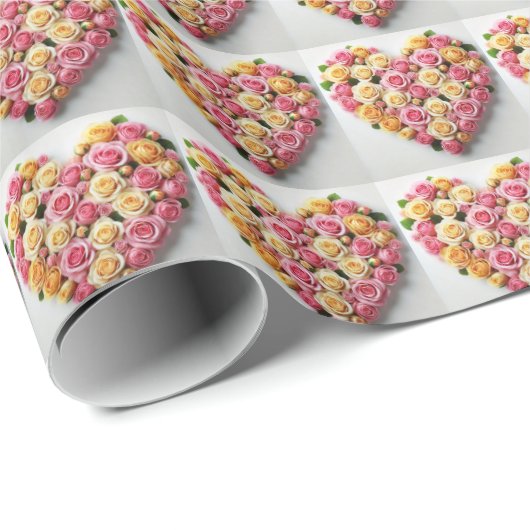 Roos Heart Gift Wrap Cadeaupapier (Rol Hoek)