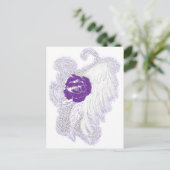 Roos Heart Paars Briefkaart (Staand voorkant)
