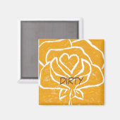 "Roos Heart Yellow" Dirty Dishwasher Status Magnet (Voorkant / Achterkant)