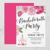Roos hele dag roze vrijgezellenfeest kaart (Voorkant / Achterkant)