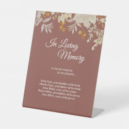 Roos herfst Boho weddenschap in liefdevol geheugen Reclamebord Met Voetstuk