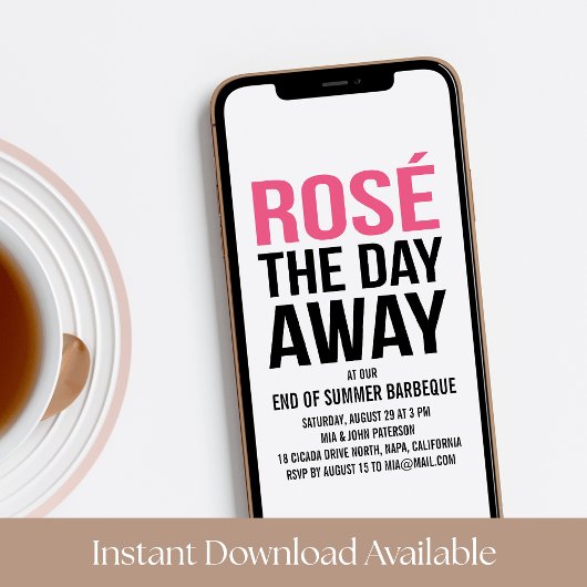 Roos het Day Away Summer Party Kaart