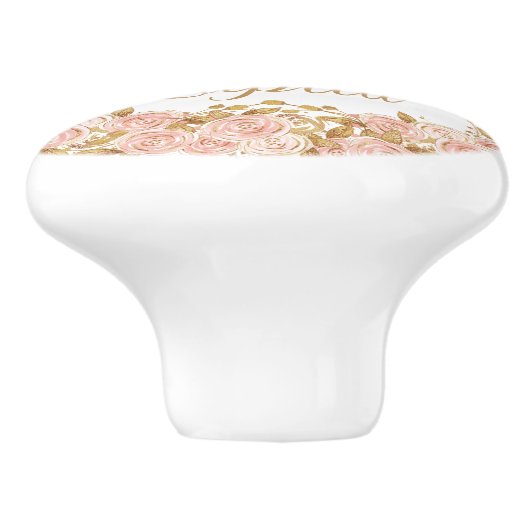  Roos heteluchtballonkwekerij Keramische Knop (Zijkant)