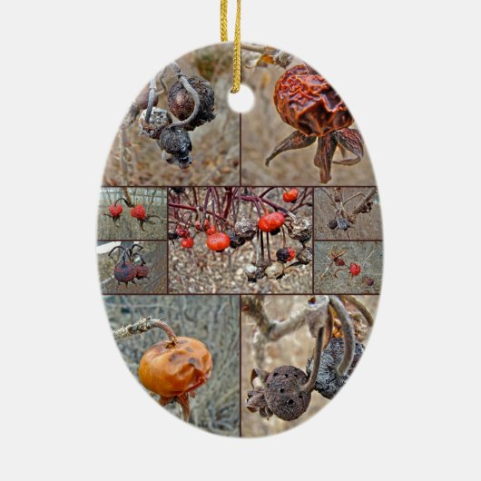 Roos Heupcollage Keramisch Ornament (Achterkant)