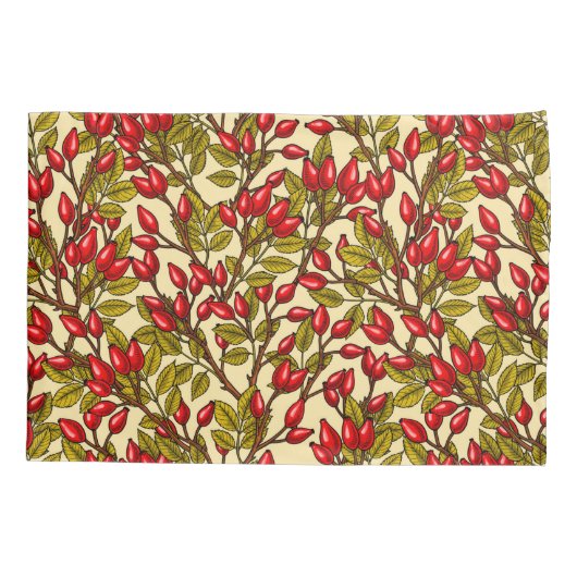 Roos heupen, rood, groen, geel kussensloop (Achterkant-Links)