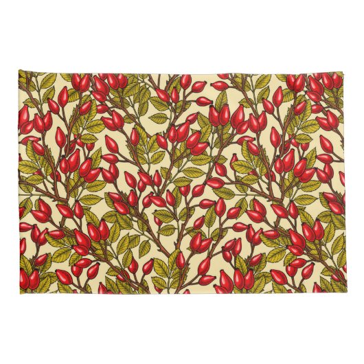 Roos heupen, rood, groen, geel kussensloop (Achterkant-Rechts)