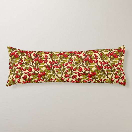 Roos heupen, rood, groen, geel lichaamskussen (Voorkant)