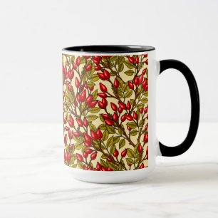 Roos heupen, rood, groen, geel mok