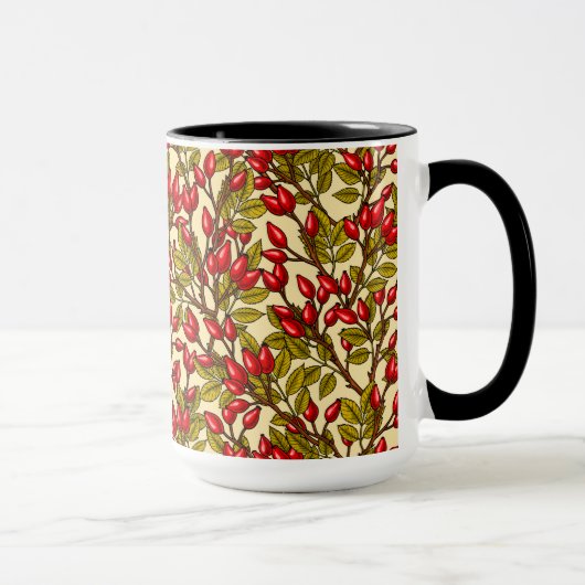 Roos heupen, rood, groen, geel mok (Rechts)