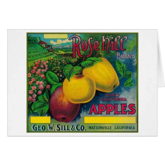 Roos Hill Apple Crate LabelWatsonville, CA (Voorkant Horizontaal)