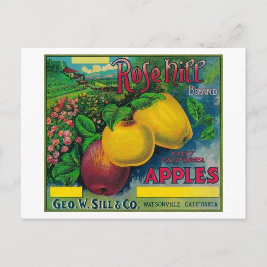 Roos Hill Apple Crate LabelWatsonville, CA Briefkaart (Voorkant)