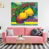 Roos Hill Apple Crate LabelWatsonville, CA Canvas Afdruk (Insitu (Woonkamer))