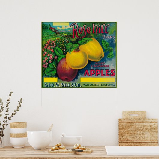 Roos Hill Apple Crate LabelWatsonville, CA Poster (Keuken)