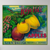 Roos Hill Apple Crate LabelWatsonville, CA Poster (Voorkant)